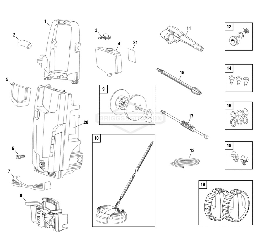 Briggs & Stratton pressure washer model 020512-0 replacement parts, pump breakdown, repair kits, owners manual and upgrade pump.